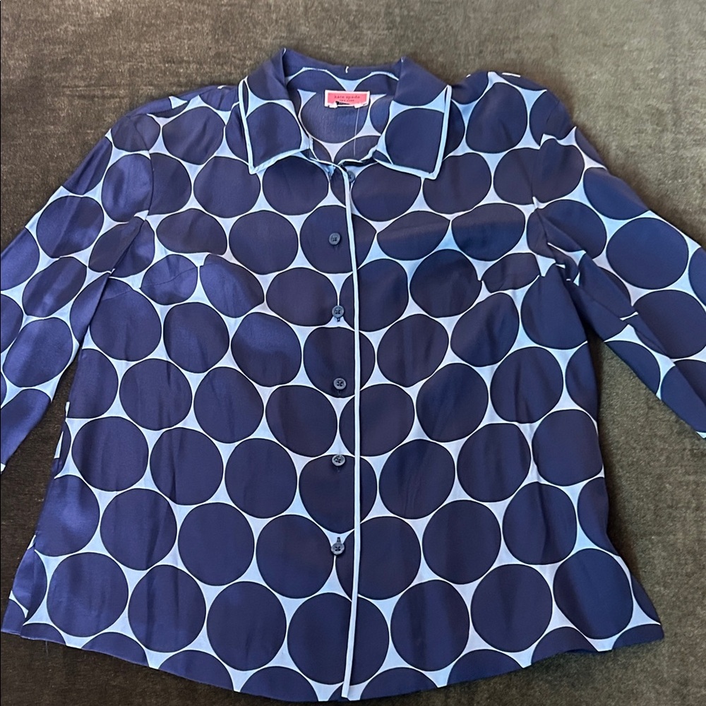 Kate Spade Navy and Light Blue Patterned Shirt